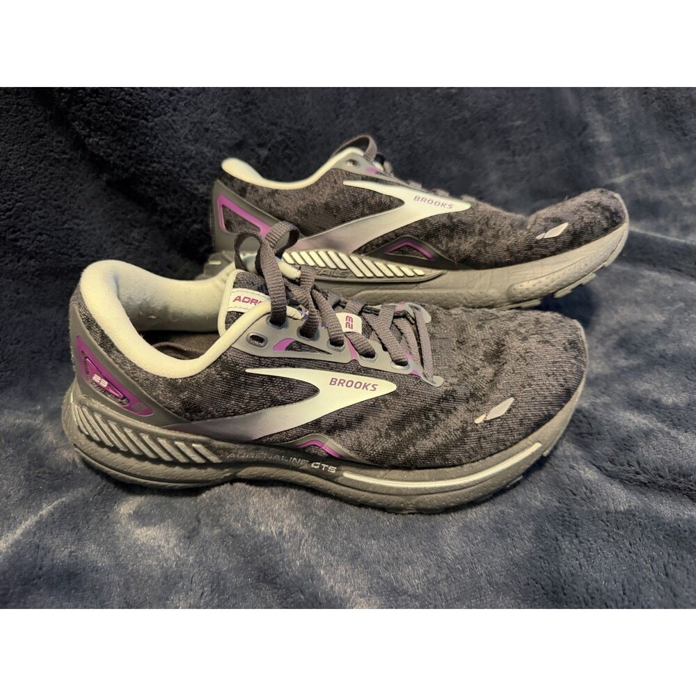 Brooks Adrenaline GTS 23 Women's 6.5 Black Purple Running Shoes 1203811B072